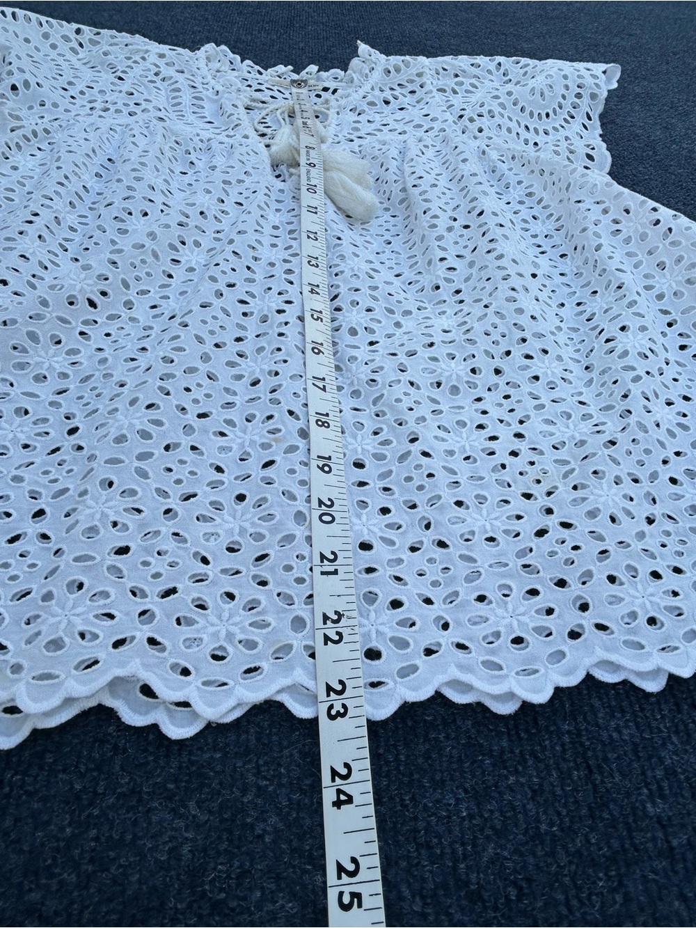 Ulla Johnson Dolly Top Blouse White Cotton Eyelet Tassel Tie Size 6 - Picture 12 of 16